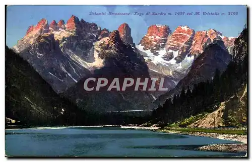 Cartes postales Dolomiti Ampezzane Lago di Londro m 1407 col M Cristallo m 8199