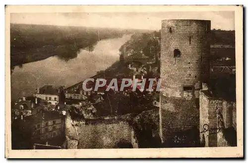 Cartes postales Chinon Le Chateau La Tour du Moulin le mur Romain et la Vienne