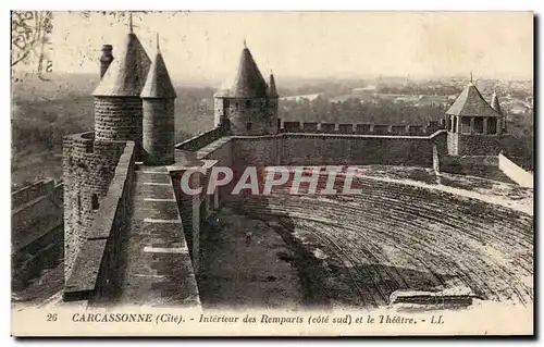 Ansichtskarte AK Carcassonne Interieur des Remparts et le Theatre