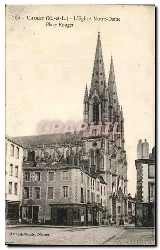 Cartes postales Cholet L Eglise Notre Dame Place Rouget Patisserie