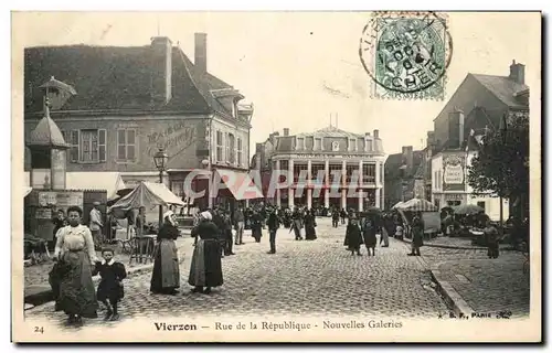 Cartes postales Vierzon Rue de la Republique Nouvelles Galeries TOP