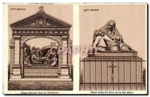 Cartes postales Jesus depose dans le Tombeau Jesus dans les bras de sa Ste Mere Lourdes