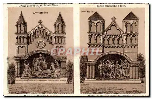 Cartes postales Jesus rencontre sa Sainte Mere Jesus condamme a mort Lourdes