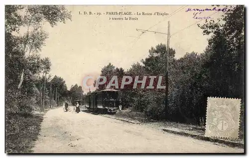 Cartes postales Paris Plage La Route d Etaples travers la Foret