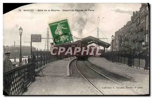 Ansichtskarte AK Nantes Gare de la Bourse Depart du Rapide de PAris