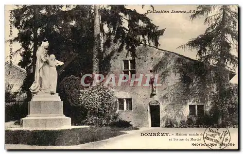 Cartes postales Domremy Maison natale de Jeanne d arc et statue de Mercie