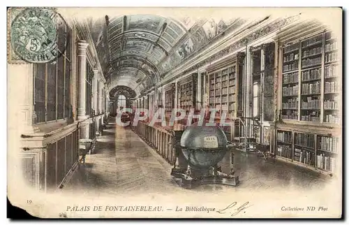 Cartes postales Palais De Fontainebleau LA Bibliotbeque Library