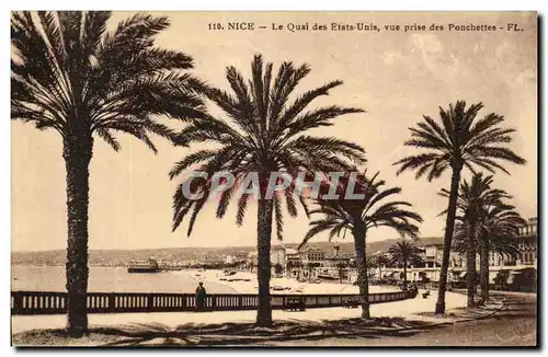 Cartes postales Nice Le Quai des Etats Unis vue prise des Ponchettes