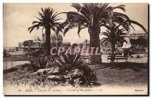 Cartes postales Nice Un coin des Jardins A corner of the gardens