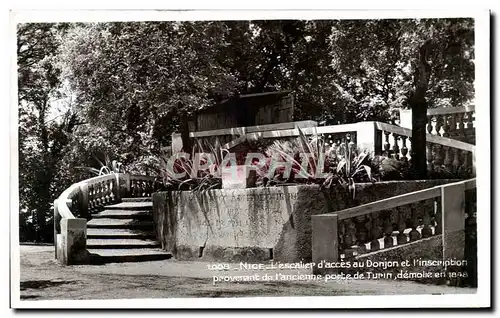 Cartes postales Nice L escalier d acces au donjon et l inscription provenant de l ancienne porte de Turin demoli