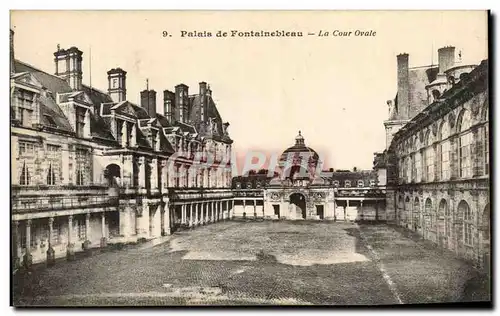 Ansichtskarte AK Palais de Fontainebleau La Cour Ovale