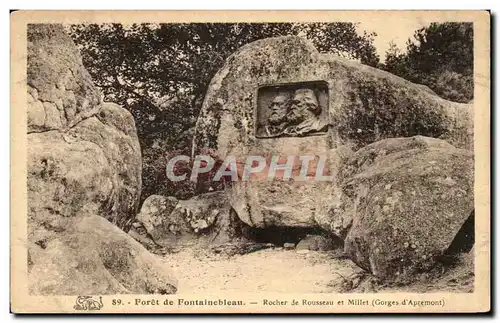 Cartes postales Foret de Fontainebleau Rocher de Rousseau et Millet