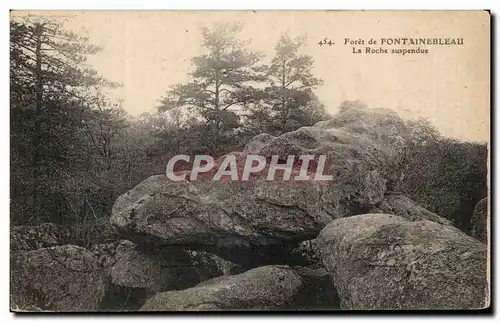 Cartes postales Foret de Fontainebleau La Roche suspendue