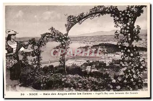 Ansichtskarte AK Nice Baie des Anges entre les fleurs Angels Bay seen Between the Folklore Costule