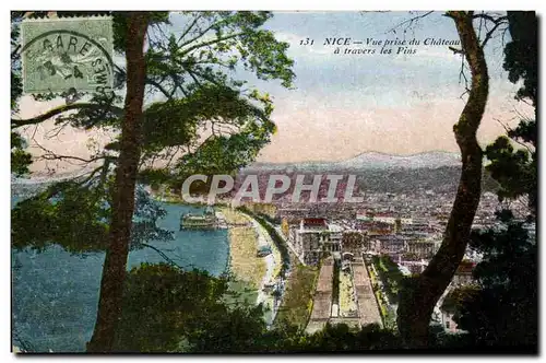 Cartes postales Nice Vue prise du Chateau a travers les Pins