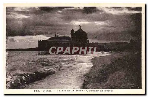 Ansichtskarte AK Nice Palais de la Jetee Coucher de Soleii