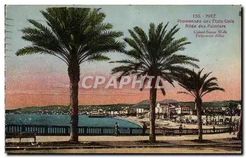 Cartes postales Nice Promenade des Etats Unis Allee des Palmiers