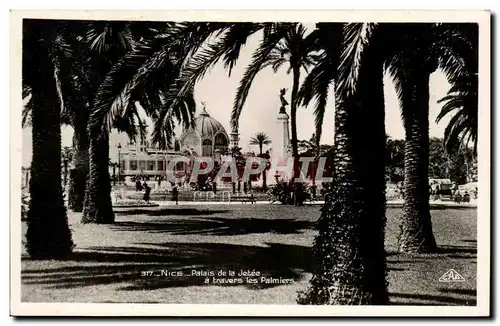 Cartes postales Nice Palais de la Jetee a travers les Palmiers