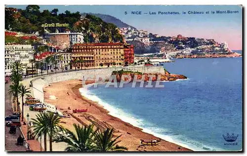 Cartes postales Nice Les Ponchettes le Chatreau et le Mont Boron