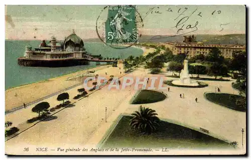 Cartes postales Nice Vue Generale des Anglais et de la Jetee Promenade