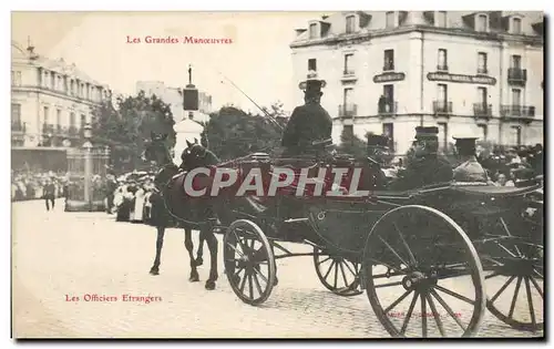 Cartes postales Les Grandes Manoeuvres Les Officiers Etrangers Militaria