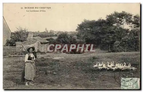 Cartes postales Scence Du Centre La Gardeuse D Oies Folklore