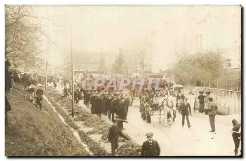 CARTE PHOTO Mennetou Attelage de chevaux