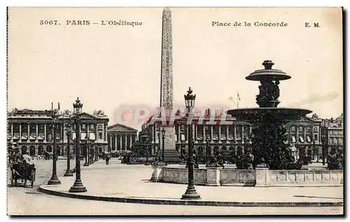 Cartes postales Paris l Oblelisque Place de la Concorde