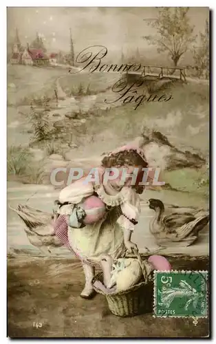 Cartes postales Bonnes Paques Easter fantaisie enfant