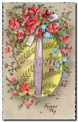 Cartes postales Fantaisie Fleurs Paques Easter