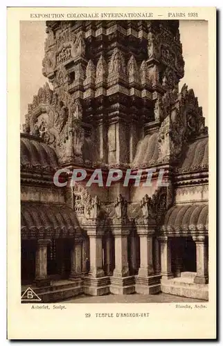 Cartes postales Exposition Colonlale Internationale Paris Temple D Angkor Vat