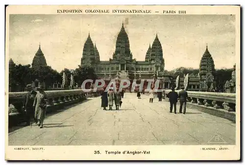 Cartes postales Exposition Colonlale Internationale Paris Temple D Angkor Vat