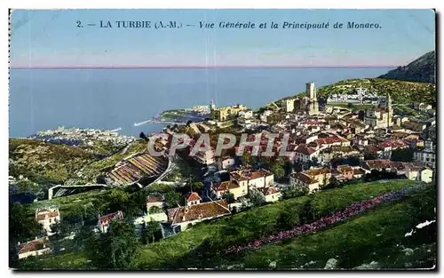 Cartes postales La Turbie Vue Generale et la Principaute de Monaco