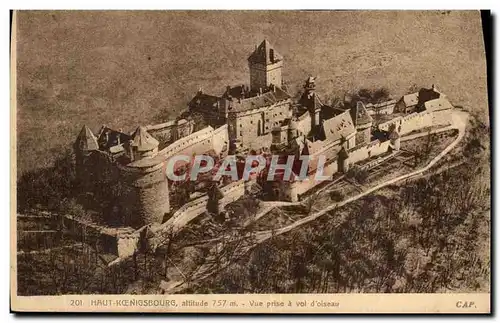 Cartes postales Haut Koenigsbourg Vue prise a vol d oiseau