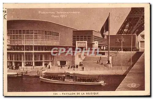 Cartes postales Exposition Internationale Paris 1937 Pavillon De La Belgique Tour Eiffel