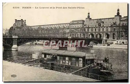 Cartes postales Paris Le Louvre et le pont des Saints Peres Peniche Chocolat Menier