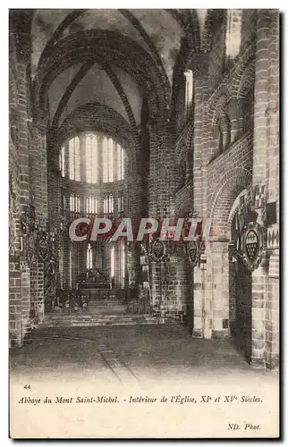 Cartes postales Abbaye Du Mont Saint Michel Interieur de I Eglise