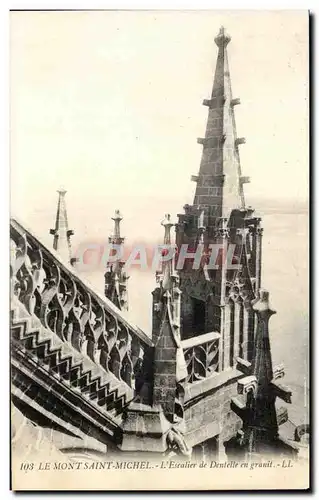 Cartes postales Le Mont Saint Michel L Escalier de Dentelle en granit