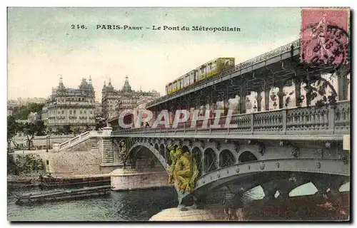 Cartes postales Paris Passy Le pont du Metropolitain Metro