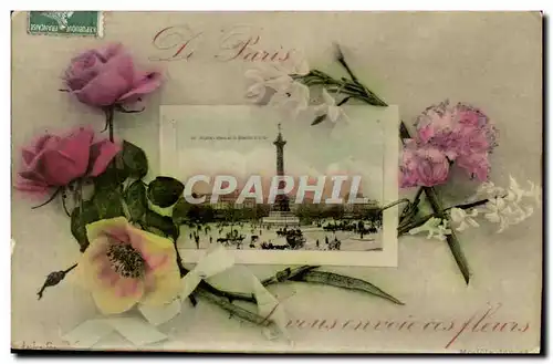 Ansichtskarte AK De Paris Je vous envoie ces fleurs Place de la Bastille