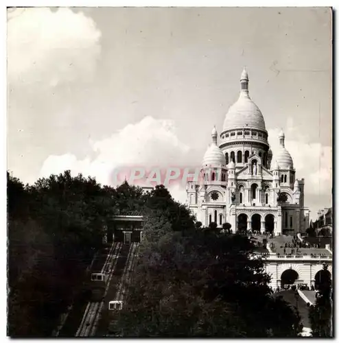 Ansichtskarte AK Paris La Basilique du Sacre Coeur et le Funiculaire de Montmartre