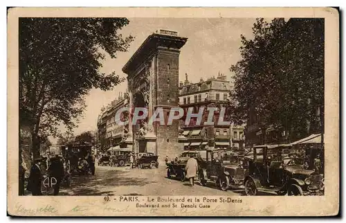 Ansichtskarte AK Paris Le boulevard et la Porte St Denis Boulevard and St Dennis Gate