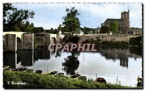 Ansichtskarte AK Mantes La Jolie Le Vieux Pont et la Collegiale Notre Dame