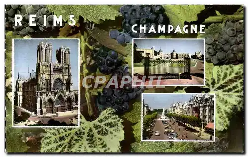 Ansichtskarte AK Reims Champagne La Cathedrale La Place Drouet d Erlon