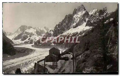 Ansichtskarte AK Chamonix Mont Blanc La gare de Montenvers et la mer de Glace