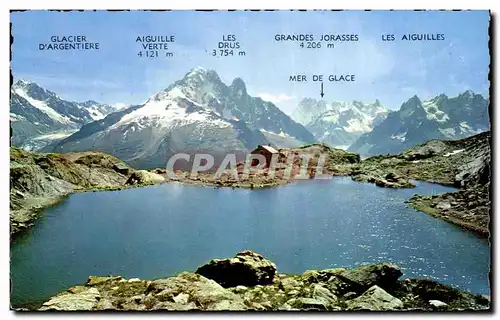 Cartes postales Vallee de Chamonix Mont Blanc Le glacier d Argentiere Le Dru La mer de glace Les grandes Jorasse