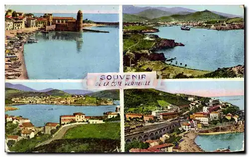 Cartes postales Souvenir De La Cote Vermeille Collioure Port VEndres Banyuls sur Mer Cerbere