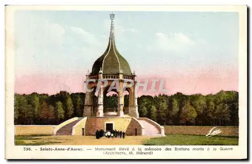 Ansichtskarte AK Saint Anne d Auray Monument eleve a la Memoire des Bretons morts a la Guerre