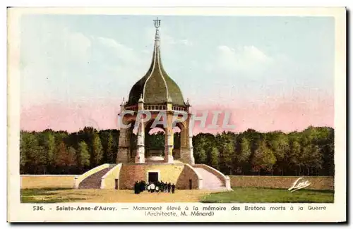 Cartes postales Saint Anne d Auray Monument eleve a la Memoire des Bretons morts a la Guerre