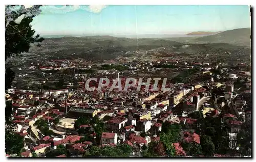 Cartes postales Cote D Azur Grasse Vue Generale sur laville Le Goife Les iles de Lerrins Le Goife de la Nopoule